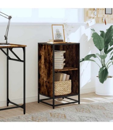 vidaXL Book Cabinet Smoked Oak 40x35x76 cm Engineered Wood
