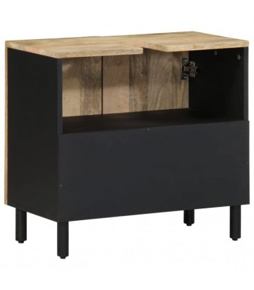 vidaXL Bathroom Sink Cabinet Black 62x33x58 cm Solid Wood Mango