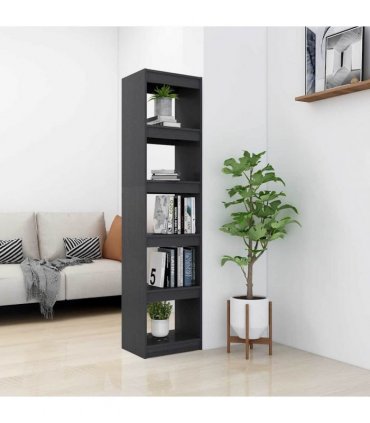 vidaXL Book Cabinet/Room Divider Grey 40x30x167.5 cm Solid Pinewood