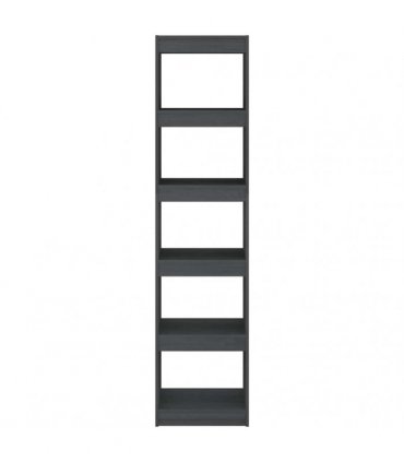 vidaXL Book Cabinet/Room Divider Grey 40x30x167.5 cm Solid Pinewood