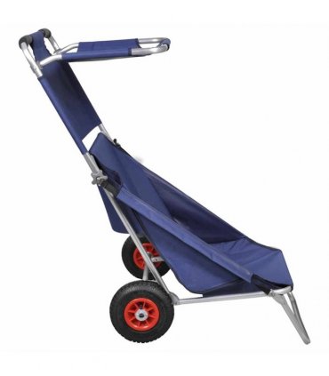 vidaXL Beach Trolley with Wheels Portable Foldable Blue