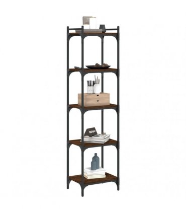 vidaXL Bookcase 5-Tier Brown Oak 40x30x154 cm Engineered Wood