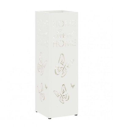 vidaXL Rain Umbrella Stand White 15.5 x 15.5 x 49 cm Steel