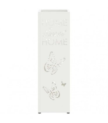 vidaXL Rain Umbrella Stand White 15.5 x 15.5 x 49 cm Steel