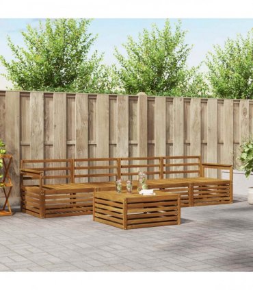 vidaXL Outdoor Sofa Set 5 pcs Natural Solid Acacia Wood