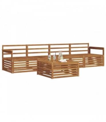 vidaXL Outdoor Sofa Set 5 pcs Natural Solid Acacia Wood