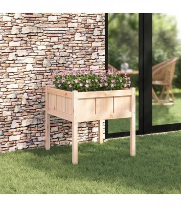 vidaXL Garden Planter Nature 70 x 70 x 70 cm Solid Pine Wood