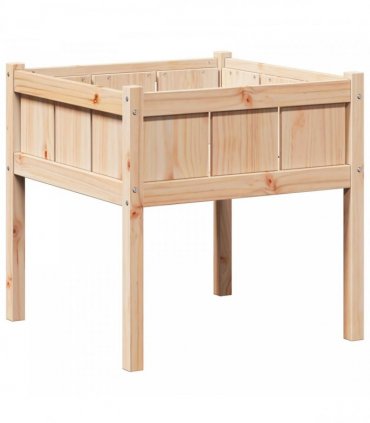 vidaXL Garden Planter Nature 70 x 70 x 70 cm Solid Pine Wood