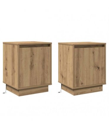 vidaXL Bedside Cabinet 2 pcs Artisan Oak 39 x 34.5 x 50 cm