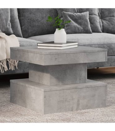 vidaXL Coffee Table with LED Lights Concrete Grey 50x50x40 cm