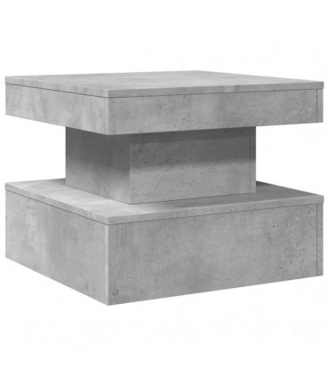 vidaXL Coffee Table with LED Lights Concrete Grey 50x50x40 cm