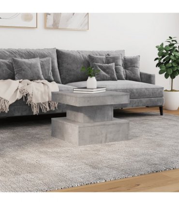 vidaXL Coffee Table with LED Lights Concrete Grey 50x50x40 cm