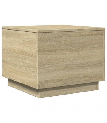 vidaXL Coffee Table with LED Lights Sonoma Oak 50x50x40 cm