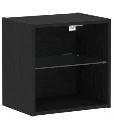 vidaXL Floating Shelf with LED Light Black 40 x 28.5 x 40 cm