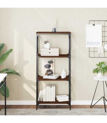 vidaXL Bookcase 4-Tier Brown Oak 59x35x132 cm Engineered Wood