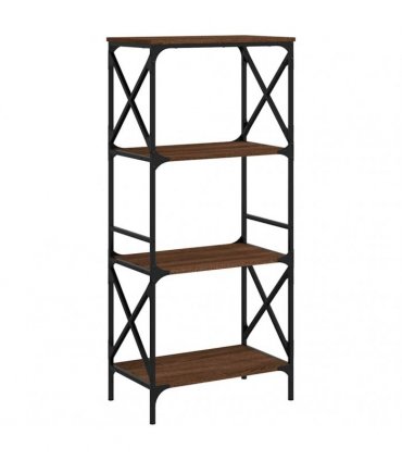 vidaXL Bookcase 4-Tier Brown Oak 59x35x132 cm Engineered Wood