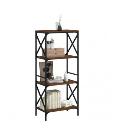 vidaXL Bookcase 4-Tier Brown Oak 59x35x132 cm Engineered Wood