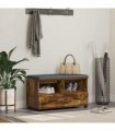 vidaXL Hall Bench with Cushion with Drawer Smoked Oak 80 x 38 x 46 cm