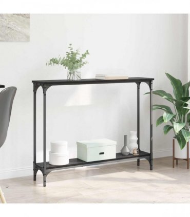 vidaXL Console Table Black Oak 100 x 22.5 x 75 cm Engineered Wood