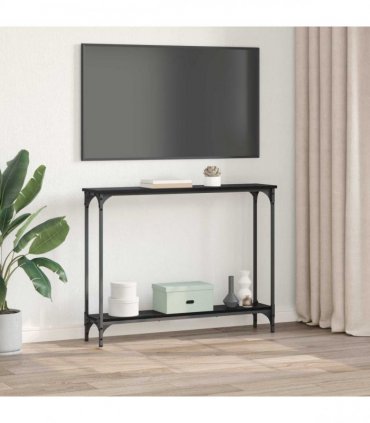 vidaXL Console Table Black Oak 100 x 22.5 x 75 cm Engineered Wood