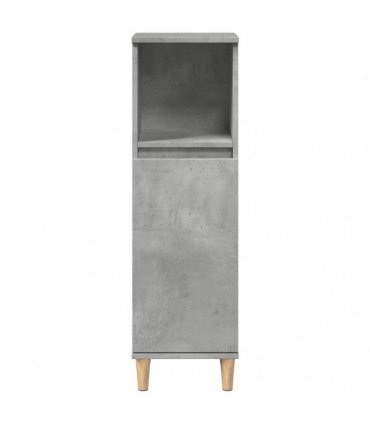 vidaXL Bathroom Cabinet Concrete Grey 30x30x100 cm Engineered Wood