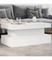 vidaXL Coffee Table with LED Lights White 90x50x40 cm