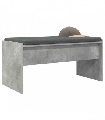 vidaXL Hall Bench with Cushion Concrete Grey 83 x 38 x 40 cm