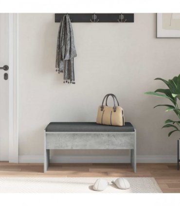 vidaXL Hall Bench with Cushion Concrete Grey 83 x 38 x 40 cm