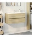 vidaXL Sink Cabinet Sonoma Oak 90x38.5x45 cm Engineered Wood