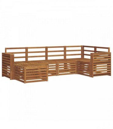 vidaXL Sectional Sofa Set 6 pcs Natural Solid Acacia Wood