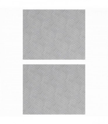 vidaXL Stair Tread Rectangular 2 pcs Silver 50 x 40 cm Aluminium