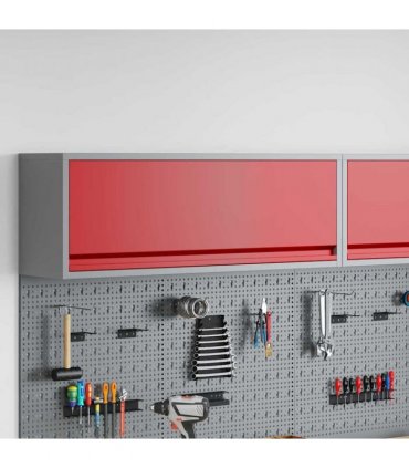 vidaXL Tool Cabinet with Storage Red and Grey 100 x 25 x 35 cm