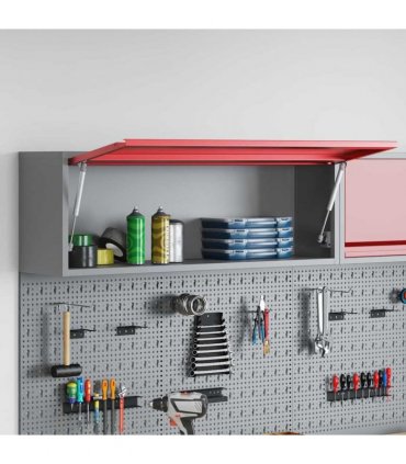 vidaXL Tool Cabinet with Storage Red and Grey 100 x 25 x 35 cm