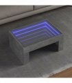 vidaXL Coffee Table with Infinity LED Concrete Grey 70x50x30 cm