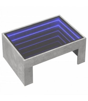 vidaXL Coffee Table with Infinity LED Concrete Grey 70x50x30 cm