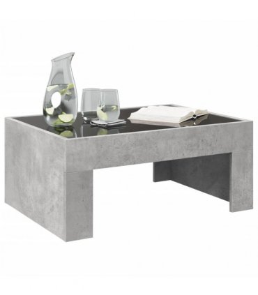 vidaXL Coffee Table with Infinity LED Concrete Grey 70x50x30 cm