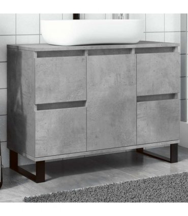 vidaXL Bathroom Sink Cabinet Concrete Grey 80x33x60 cm Engineered Wood