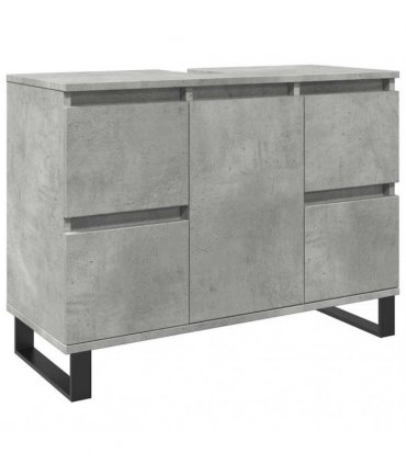 vidaXL Bathroom Sink Cabinet Concrete Grey 80x33x60 cm Engineered Wood