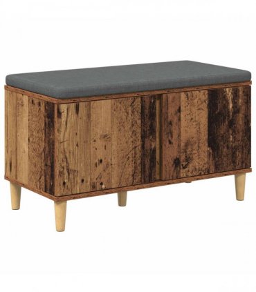 vidaXL Hall Bench Old Wood 80 x 38 x 46 cm Engineered Wood and Fabric