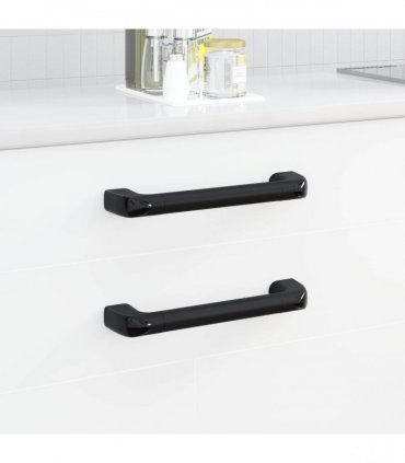 vidaXL Handle Plain 2 pcs Black 380 x 34 x 85 mm Aluminium and PP