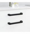 vidaXL Handle Plain 2 pcs Black 380 x 34 x 85 mm Aluminium and PP