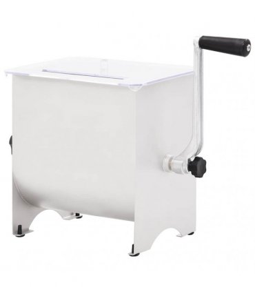 vidaXL Manual Meat Mixer with Lid Silver Stainless Steel