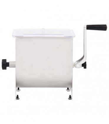 vidaXL Manual Meat Mixer with Lid Silver Stainless Steel