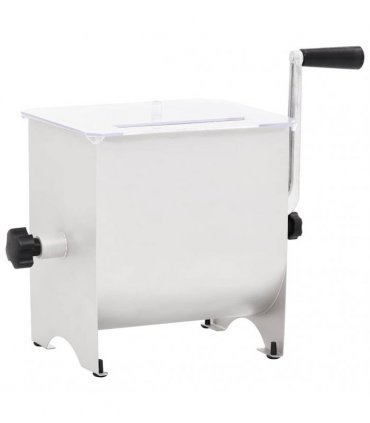 vidaXL Manual Meat Mixer with Lid Silver Stainless Steel