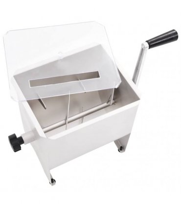 vidaXL Manual Meat Mixer with Lid Silver Stainless Steel