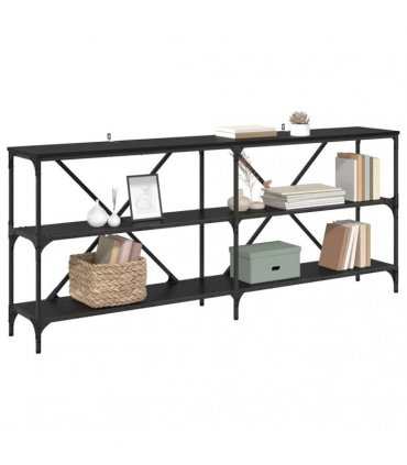 vidaXL Console Table Black Oak 180 x 30 x 75 cm Engineered Wood