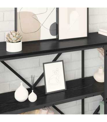 vidaXL Console Table Black Oak 180 x 30 x 75 cm Engineered Wood