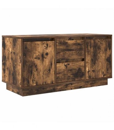 vidaXL TV Cabinet with LED Lights Smoked Oak 100x41x50 cm