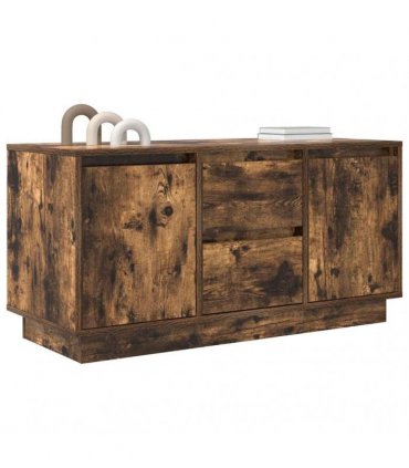 vidaXL TV Cabinet with LED Lights Smoked Oak 100x41x50 cm