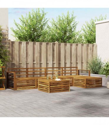 vidaXL Outdoor Sofa Set 6 pcs Natural Solid Acacia Wood